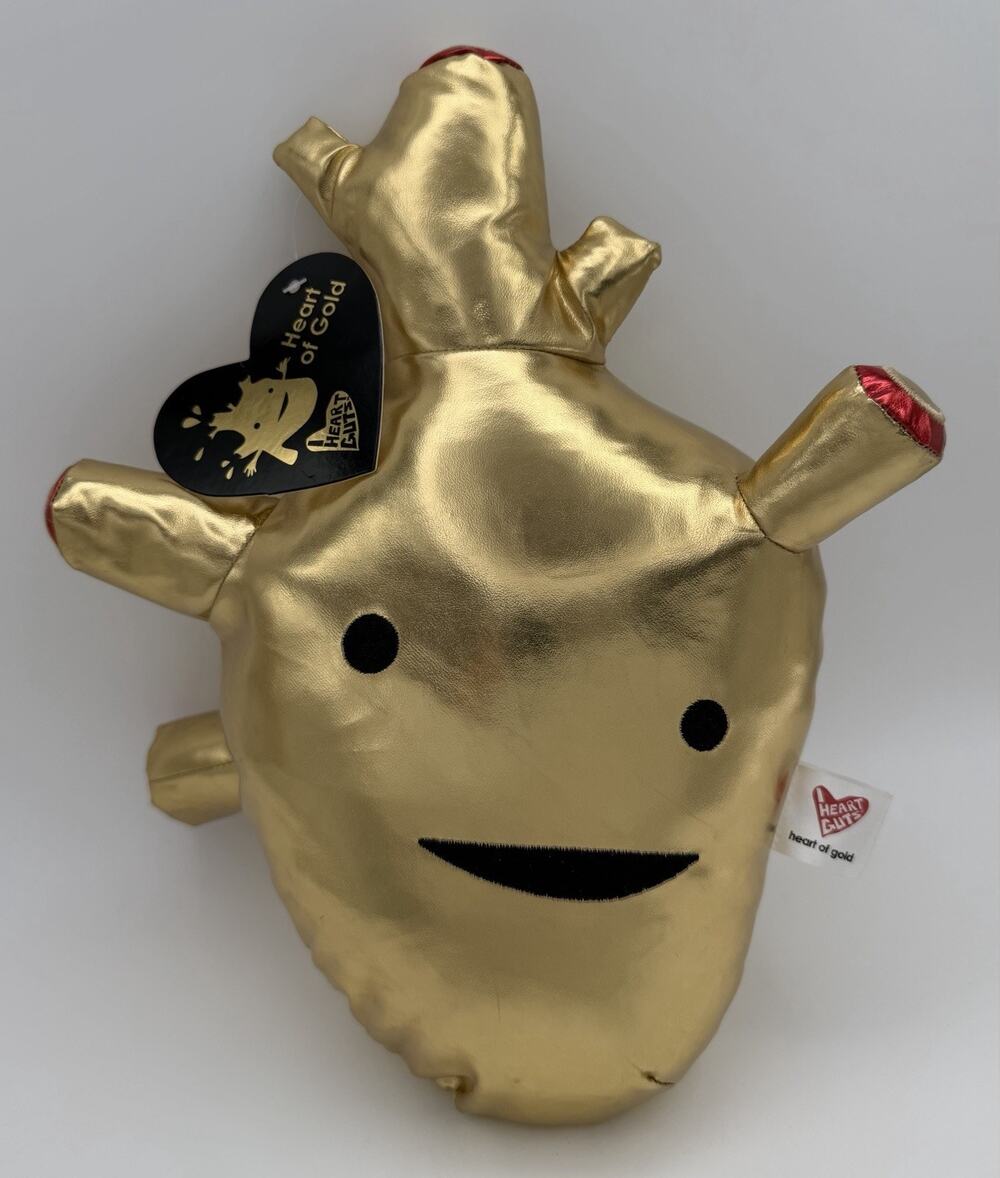 I Heart Guts Plush Heart of Gold Metallic Toy Gift Cardiology Surgery Patient